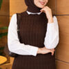 Terry Knit Sweater with Hair Braid Detailing Brown – Image 3