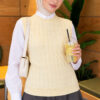 Terry Knit Sweater with Hair Braid Detailing Yellow