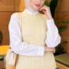 Terry Knit Sweater with Hair Braid Detailing Yellow - الصورة 3