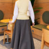 Terry Knit Sweater with Hair Braid Detailing Yellow - الصورة 4