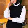Terry Knit Sweater with Hair Braid Detailing Black - الصورة 3