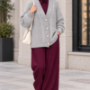 Knitted Cardigan with Button Details and Hair Knit Design Brown – Bild 6
