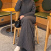 Braided Knit Dress Anthracite