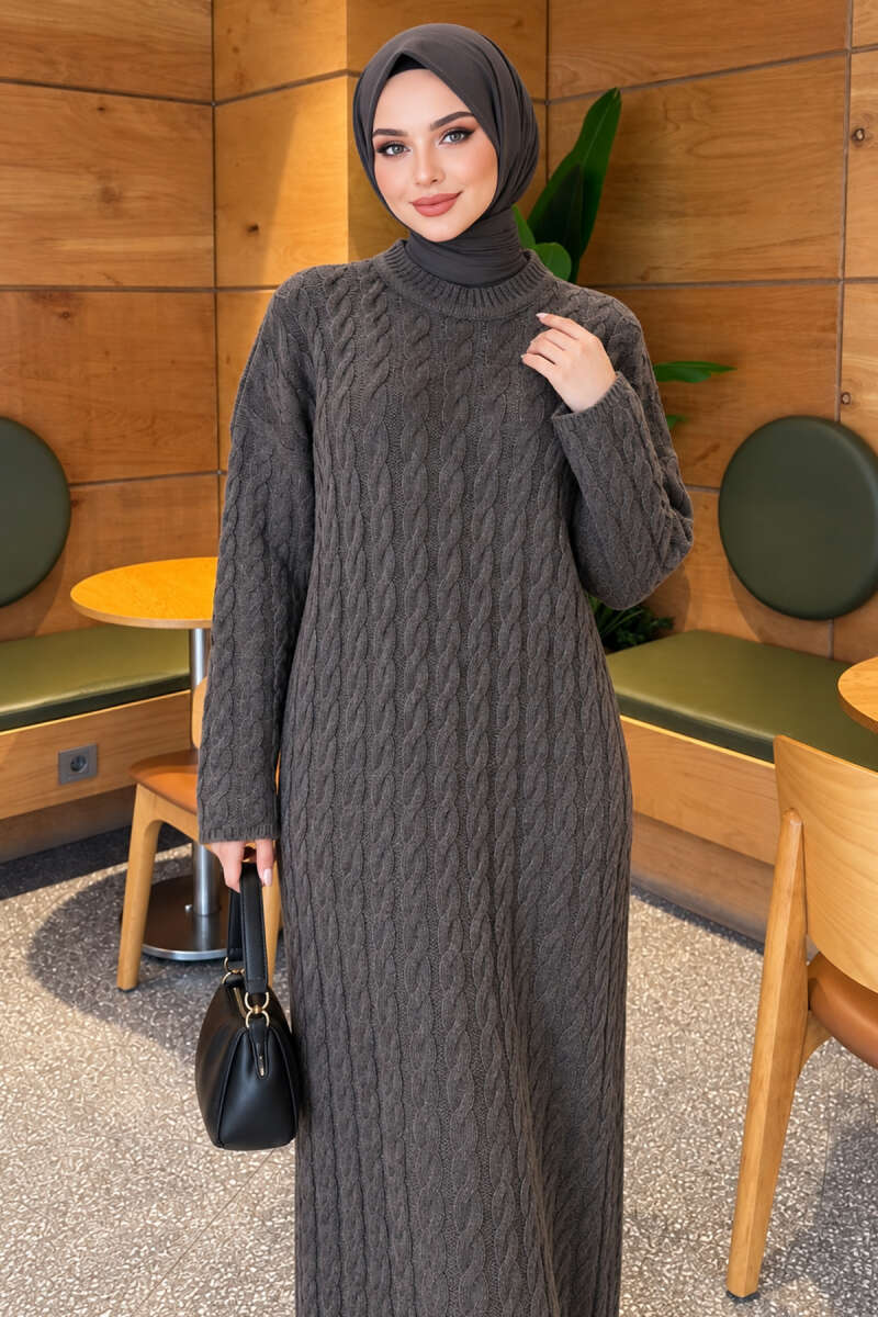 Braided Knit Dress Anthracite - Imagen 2