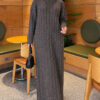 Braided Knit Dress Anthracite - Imagen 3
