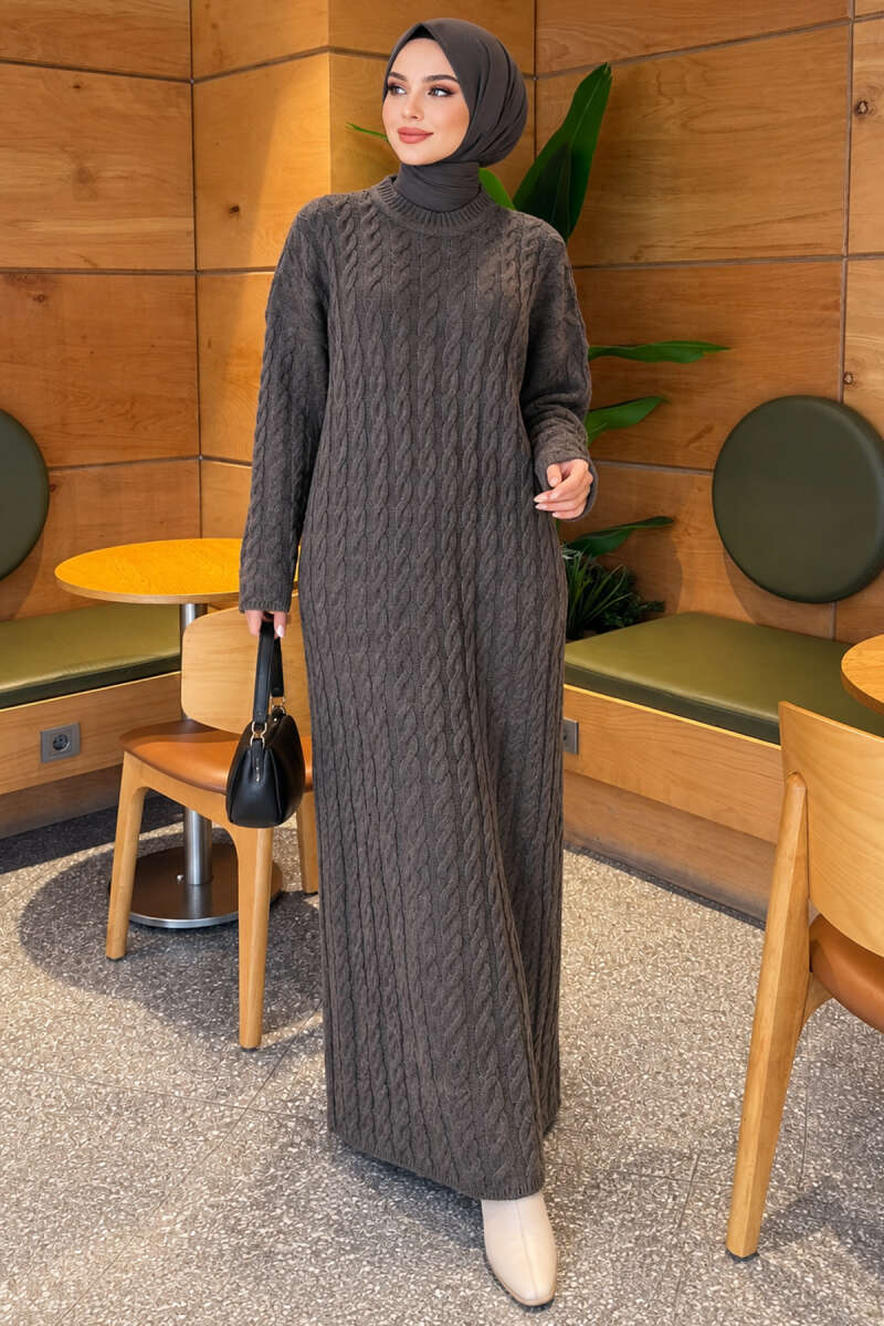 Braided Knit Dress Anthracite - Imagen 3