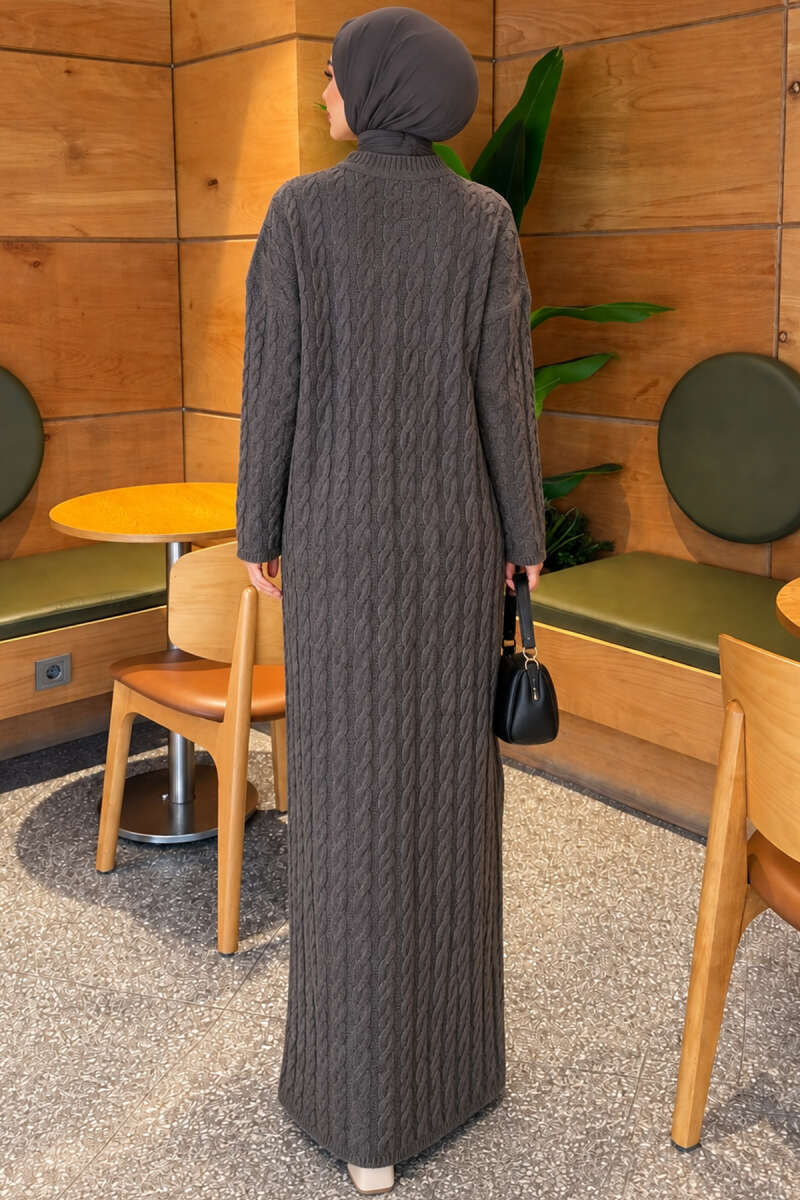 Braided Knit Dress Anthracite - Imagen 4