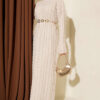Braided Knit Dress Beige