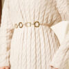 Braided Knit Dress Beige – Image 4