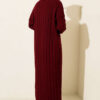 Braided Knit Dress Burgundy - الصورة 3