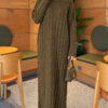 Braided Knit Dress Khaki