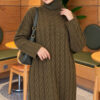 Braided Knit Dress Khaki – Image 2