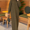 Braided Knit Dress Khaki – Image 3
