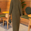 Braided Knit Dress Khaki – Image 4