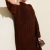 Braided Knit Dress Brown – Image 2