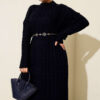 ⁦Braided Knit Dress Navy Blue⁩ - الصورة ⁦2⁩