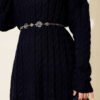 ⁦Braided Knit Dress Navy Blue⁩ - الصورة ⁦4⁩