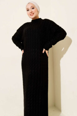 Alternative view of Braided Knit Dress Black