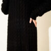 Braided Knit Dress Black - Afbeelding 4