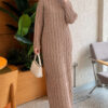 Braided Knit Dress Mink