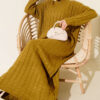 Braided Knit Dress Oil Green