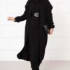 Braided Knit Two-Piece Set Black