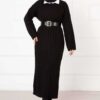 Braided Knit Dress Black