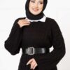 Braided Knit Dress Black - Image 2