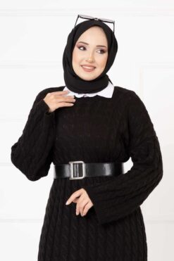 Alternative view of Braided Knit Dress Black