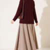 Braided Knit Sweater Burgundy - الصورة 4