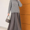 ⁦Braided Knit Sweater Smoke⁩ - الصورة ⁦2⁩