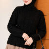 Braided Knit Sweater Black