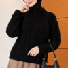 ⁦Braided Knit Sweater Black⁩ - الصورة ⁦3⁩