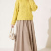 Braided Knit Sweater Oil Green – Image 2