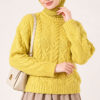 Braided Knit Sweater Oil Green – Image 3
