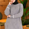 Beard-Detailed Mercerized Long Tunic Grey