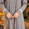 Beard-Detailed Mercerized Long Tunic Grey – Bild 4