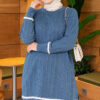 Beard-Detailed Mercerized Long Tunic Indigo