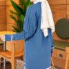 Beard-Detailed Mercerized Long Tunic Indigo – Bild 3