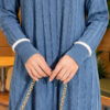 Beard-Detailed Mercerized Long Tunic Indigo – Bild 4