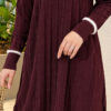 ⁦Beard-Detailed Mercerized Long Tunic Plum⁩ - الصورة ⁦4⁩