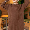 Beard-Detailed Mercerized Long Tunic Tan