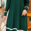 Beard-Detailed Mercerized Long Tunic Emerald – Bild 4