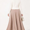 Hooded Short Cardigan with Button Detailing in French Terry Fabric Ecru - الصورة 4