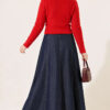 Hooded Short Cardigan with Button Detailing in French Terry Fabric Red - الصورة 4