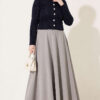 Hooded Short Cardigan with Button Detailing in French Terry Fabric Navy Blue - Afbeelding 3