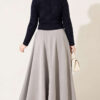 Hooded Short Cardigan with Button Detailing in French Terry Fabric Navy Blue - Afbeelding 4