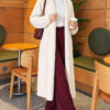 Shawl Collar Pocket Cardigan with Textured Knit Ecru