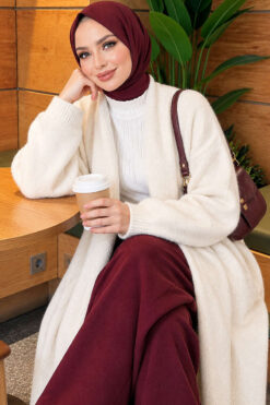 Alternative view of Shawl Collar Pocket Cardigan with Textured Knit Ecru