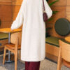 Shawl Collar Pocket Cardigan with Textured Knit Ecru – Image 4